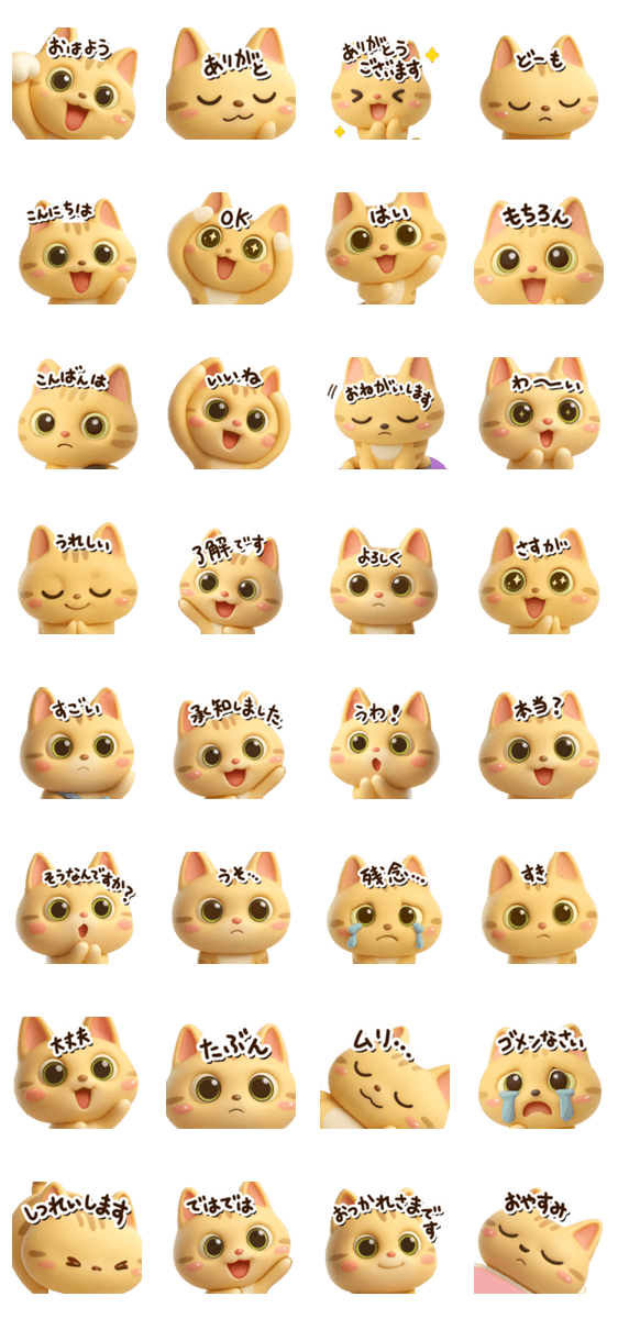 とらコ☆3D【どアップ】のスタンプ詳細