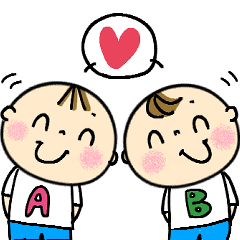[LINEスタンプ] なかよしツインズ♡男の子Ver.♡日常使い