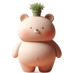[LINEスタンプ] 植物クマは日向ぼっこ中