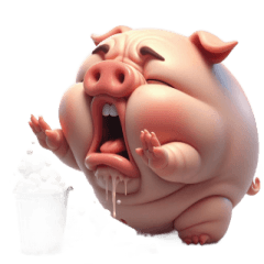 [LINEスタンプ] 厚唇ピンク豚ずっとハグ中