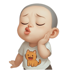 [LINEスタンプ] いたずら坊主頭の少年 (NT)