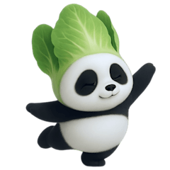 [LINEスタンプ] 野菜頭のパンダ (NT)