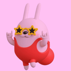 [LINEスタンプ] デカ動く 3D擦れうさぎ3
