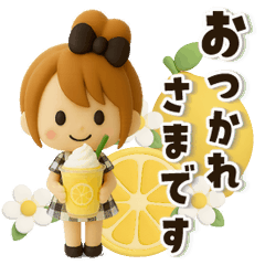 [LINEスタンプ] 【3D】動く♡毎日使える♡おだんごガール