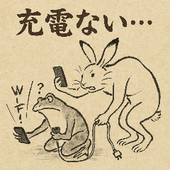 [LINEスタンプ] 鳥獣戯画風ゆるSNSことば