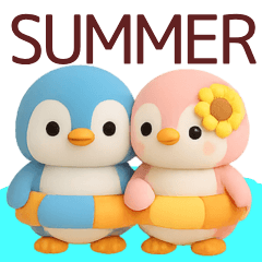 [LINEスタンプ] ぺんた＆ぺんこの使える夏スタンプ【敬語】