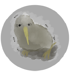 [LINEスタンプ] 水彩風キーウィの日常