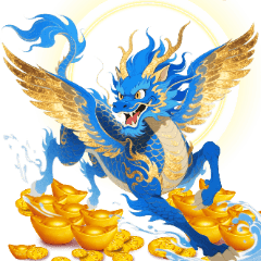 [LINEスタンプ] 蒼易富貴水麒麟