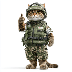 [LINEスタンプ] 陸上自衛隊の猫