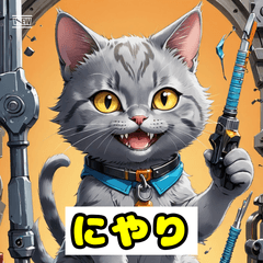 [LINEスタンプ] 働き者の工具猫