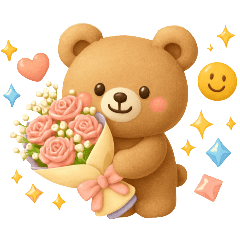 [LINEスタンプ] あなたへ贈る花束♡くまちゃんと
