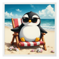 [LINEスタンプ] 日光浴中サングラスペンギン