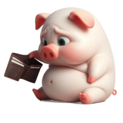 [LINEスタンプ] ピンクぶた お金がない