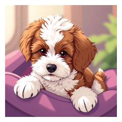 [LINEスタンプ] ペットのミックス犬