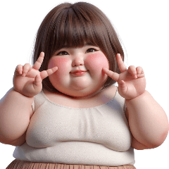 [LINEスタンプ] [アレンジ用]ぽっちゃり乙女
