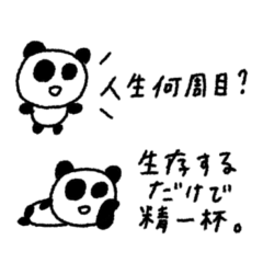 [LINEスタンプ] マイネームイズぱんだ！〜人間って大変そ〜