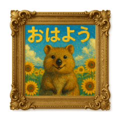 [LINEスタンプ] クオッカワラビー絵画館3_夏