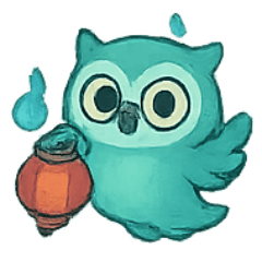 [LINEスタンプ] おばけフクロウ 提灯パレード