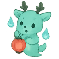 [LINEスタンプ] おばけシカ 提灯パレード