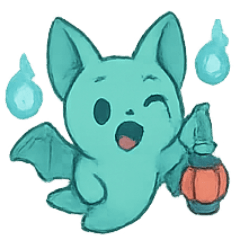 [LINEスタンプ] おばけコウモリ 提灯パレード