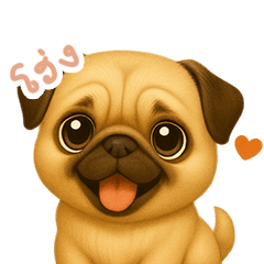 [LINEスタンプ] わんで伝えるパグ TH 