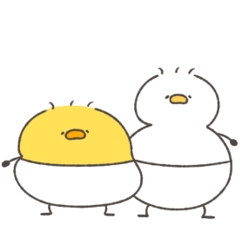 [LINEスタンプ] へんてこなべびぴよとべびアヒル