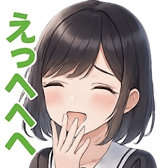 [LINEスタンプ] ゆるっと黒髪図書委員会さんの日常スタンプ