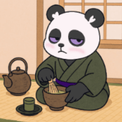 [LINEスタンプ] 茶道をするパンダさん