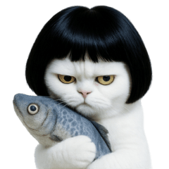 [LINEスタンプ] 気分屋のボブヘアの猫 V.2