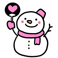 [LINEスタンプ] スノーマン ピンク色くん