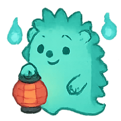 [LINEスタンプ] おばけハリネズミ 提灯パレード