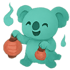 [LINEスタンプ] おばけコアラ 提灯パレード