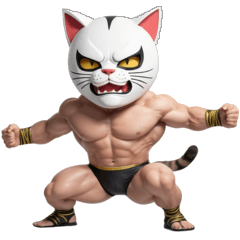 [LINEスタンプ] ニャッと決める！猫覆面レスラー