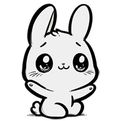 [LINEスタンプ] かわいい白うさぎのステッカー