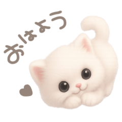[LINEスタンプ] モフモフ白ネコ