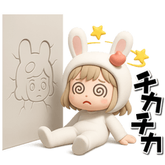 [LINEスタンプ] チビうさぎのギャグ満載デカ文字スタンプ
