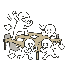 [LINEスタンプ] [アレンジ用]脳内会議 頭の中の白い人