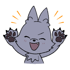 [LINEスタンプ] 元気いっぱいおおかみくん