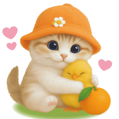 [LINEスタンプ] スコティッシュ猫 可愛いみかんハット