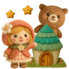 [LINEスタンプ] 羊毛フェルトドール♡大人メルヘン