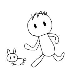 [LINEスタンプ] [アレンジ用]僕とウサギのう～