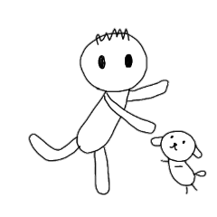 [LINEスタンプ] [アレンジ用]僕と犬のジョン