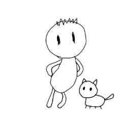 [LINEスタンプ] [アレンジ用]僕と猫のミィー