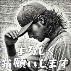 [LINEスタンプ] 迫力満点メジャー！投手！