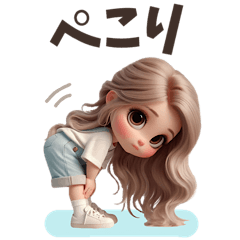 [LINEスタンプ] オーバーオールの女の子♡【BIG】