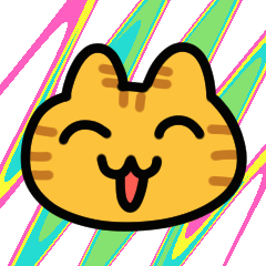 [LINEスタンプ] 動く！カラフル茶トラ猫