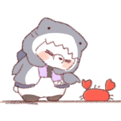 [LINEスタンプ] 【夏】サメ！パーカー動物6