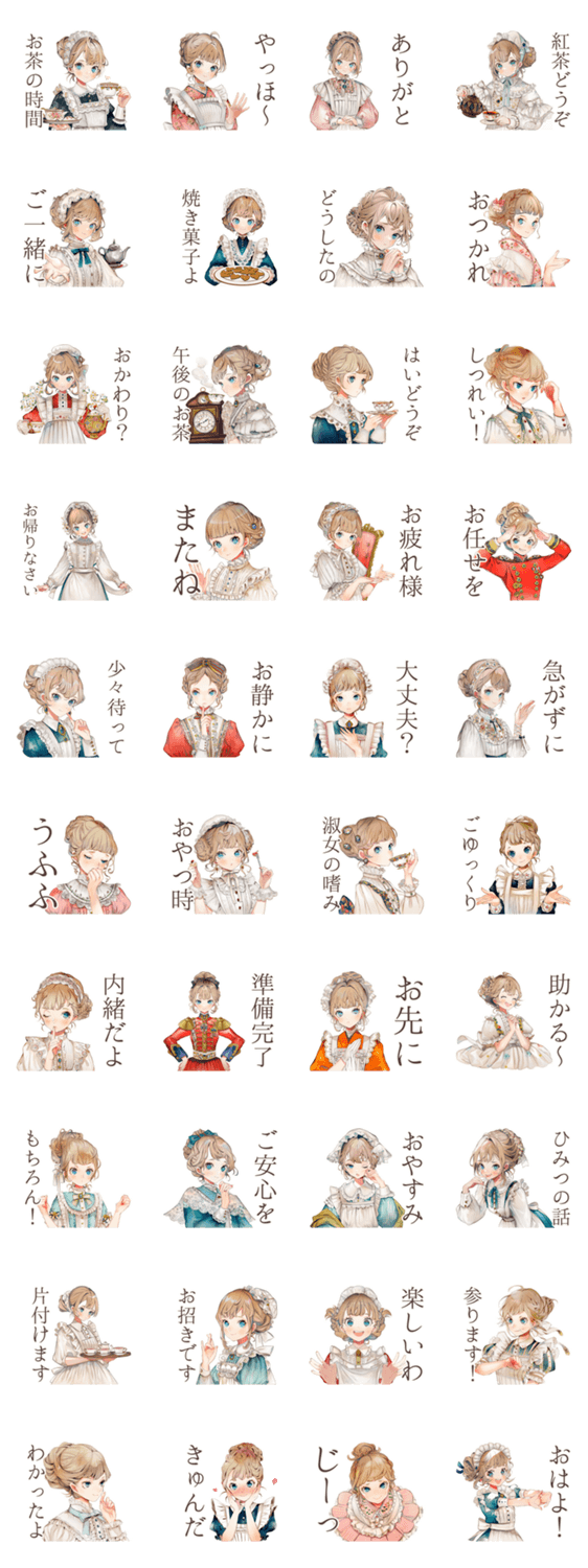 クラシカルメイドのティータイムのスタンプ詳細