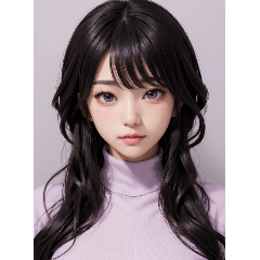 [LINEスタンプ] 紫色の女の子の写真