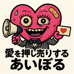 [LINEスタンプ] 愛を押し売りするあいぼる 